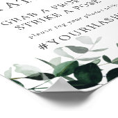 Emerald Greenery Selfie Station Wedding Sign Poster (Ecke)