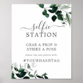 Emerald Greenery Selfie Station Wedding Sign Poster (Vorne)