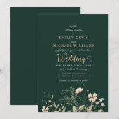 Emerald Greenery Signature Wedding Einladung (Vorne/Hinten)