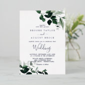 Emerald Greenery | Silberhüpfen Folieneinladung (Stehend vorne)