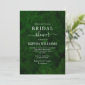 Emerald Greenery & Silver Bridal Dusche Einladung (Stehend Vorderseite)