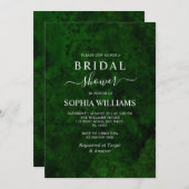 Emerald Greenery & Silver Bridal Dusche Einladung (Vorne/Hinten)