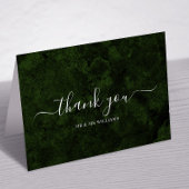 Emerald Greenery & Silver Calligraphy Dankeskarte