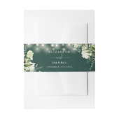 Emerald Greenery String Lights Wedding Einladungsbanderole (Vorderseite Beispiel)