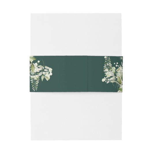 Emerald Greenery String Lights Wedding Einladungsbanderole (Rückseitenbeispiel)