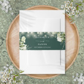 Emerald Greenery String Lights Wedding Einladungsbanderole