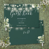 Emerald Greenery String Lights Wedding Gästebuch