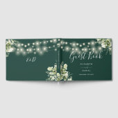 Emerald Greenery String Lights Wedding Gästebuch (Voll)