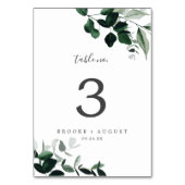 Emerald Greenery Tischnummer (Rückseite)