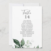 Emerald Greenery Tischnummer Seating Chart Cards (Vorderseite)