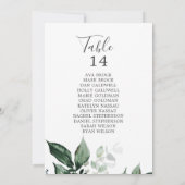 Emerald Greenery Tischnummer Seating Chart Cards (Rückseite)