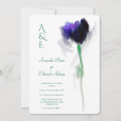 Emerald Greenery Tulip Floral Monogram Wedding Einladung (Vorderseite)