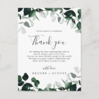 Emerald Greenery Vielen Dank Empfang Card