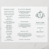 Emerald Greenery Vintag Botanical Wedding Program (Vorderseite)