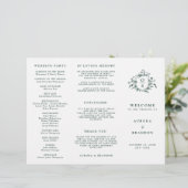 Emerald Greenery Vintag Botanical Wedding Program (Stehend Vorderseite)