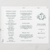 Emerald Greenery Vintag Botanical Wedding Program (Vorne/Hinten)