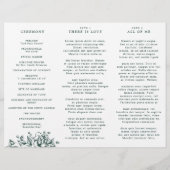 Emerald Greenery Vintag Botanical Wedding Program (Rückseite)