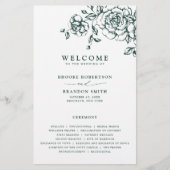 Emerald Greenery Vintag Botanical Wedding Program (Vorderseite)