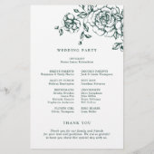 Emerald Greenery Vintag Botanical Wedding Program (Rückseite)
