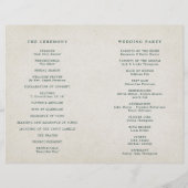 Emerald Greenery Vintag Botanical Wedding Program (Rückseite)