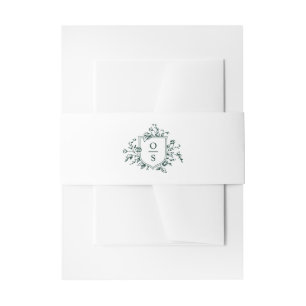 Emerald Greenery Vintag Botanische Hochzeit Einladungsbanderole