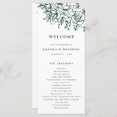 Emerald Greenery Vintag Botanische Hochzeit Programm (Vorne/Hinten)
