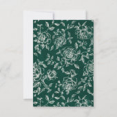 Emerald Greenery Vintag Botanische Hochzeit RSVP Karte (Rückseite)