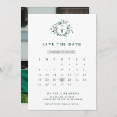 Emerald Greenery Vintag Botanische Hochzeit Save The Date (Vorne/Hinten)