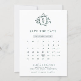 Emerald Greenery Vintag Botanische Hochzeit Save The Date