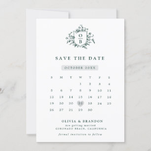 Emerald Greenery Vintag Botanische Hochzeit Save The Date