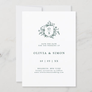 Emerald Greenery Vintag Botanische Hochzeit Save The Date