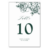 Emerald Greenery Vintag Botanische Hochzeit Tischnummer (Vorderseite)