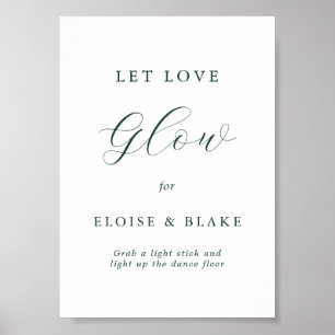 Emerald Greenery Vintag Botanischer Lass Liebe Glü Poster