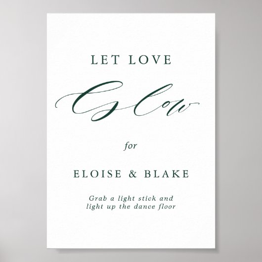 Emerald Greenery Vintag Botanischer Lass Liebe Glü Poster (Vorne)