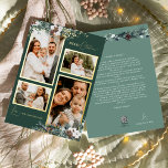 Emerald Greenery Vintag Four Foto Collage Folien Feiertagskarte<br><div class="desc">Willkommen in unserem bezaubernden Emerald Greenery Vintag Four Foto Collage Foil Holiday Card Design, wo Vintager Charme und moderne Eleganz aufeinander treffen. Dieses Design besticht durch eine faszinierende Aquarellenpflanze und eine subtil elegante Kalligraphie mit einfacher Typografie, die das Wesen traditioneller Gemütlichkeit und rustikaler Hütte einnimmt. Mit einer Touch von Retro-Flair...</div>
