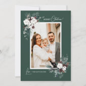 Emerald Greenery Vintage Weihnachten Zwei Fotos (Vorderseite)