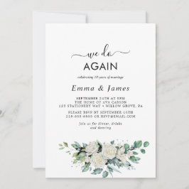 Emerald Greenery "We Do Again" Vow Erneuerung Einladung