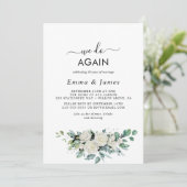Emerald Greenery "We Do Again" Vow Erneuerung Einladung (Stehend Vorderseite)