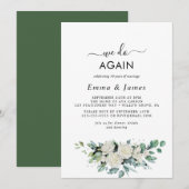 Emerald Greenery "We Do Again" Vow Erneuerung Einladung (Vorne/Hinten)