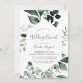 Emerald Greenery Wedding Brunch Einladung (Vorderseite)
