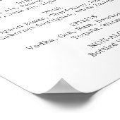 Emerald Greenery Wedding Drinks Menü-Zeichen Poster (Ecke)