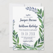 Emerald Greenery Wedding Einladung (Vorderseite)
