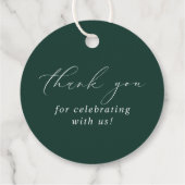 Emerald Greenery Wedding Elegant Geschenkanhänger (Rückseite)
