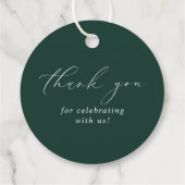 Emerald Greenery Wedding Elegant Geschenkanhänger (Rückseite)