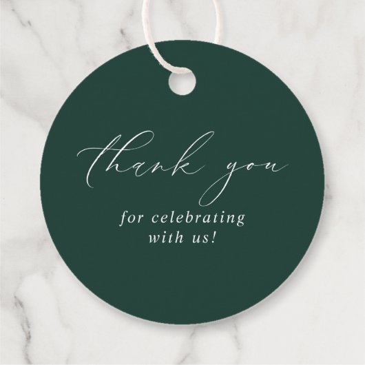 Emerald Greenery Wedding Elegant Geschenkanhänger (Rückseite)