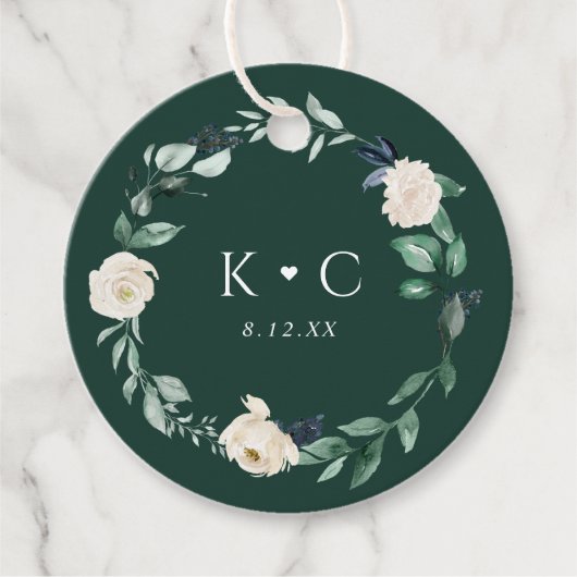 Emerald Greenery Wedding Elegant Geschenkanhänger (Vorderseite)