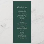 Emerald Greenery Wedding Program Programm (Rückseite)