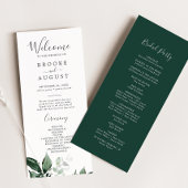 Emerald Greenery Wedding Program Programm