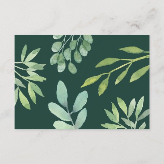 Emerald Greenery Wedding QR Code Begleitkarte (Rückseite)