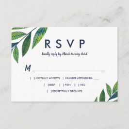 Emerald Greenery Wedding RSVP